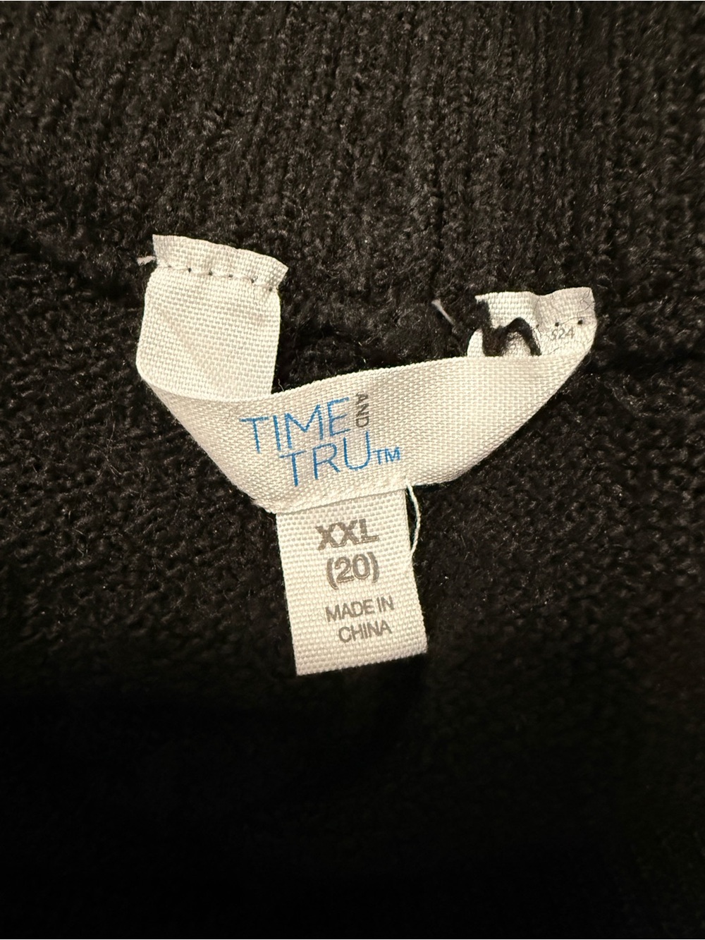 Time and Tru Cozy Knit Hoodie and Wide Leg Lounge Set- Black - Picture 13 of 14